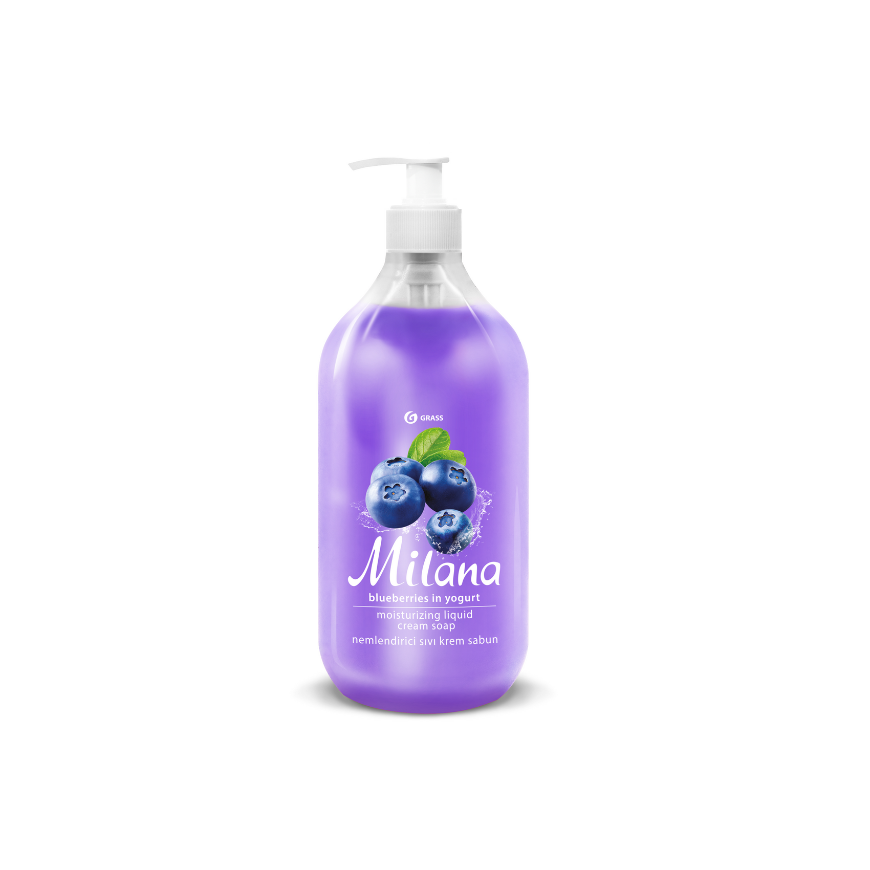 Skystas rankų muilas Milana Mėlynės jogurte 500 ml GRASS