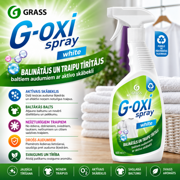 Traipu tīrītājs-balinošs līdzeklis G-OXI Spray 600 ml GRASS