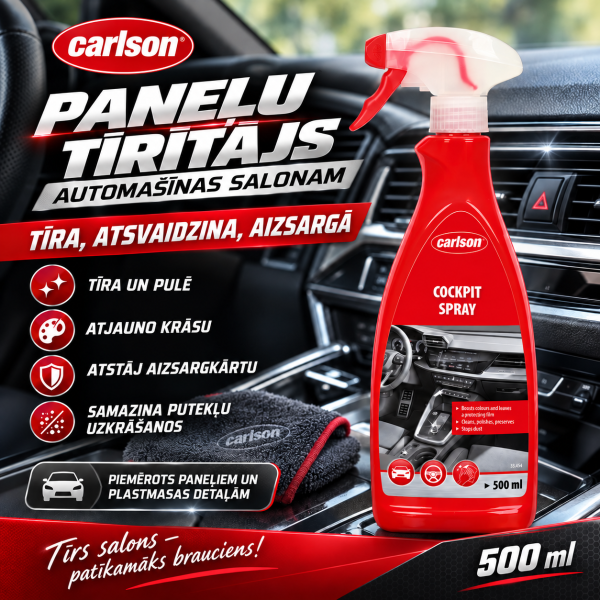 Automašīnas paneļa tīrītājs un kopšanas līdzeklis  Cockpit Spray 500 ml Carlson