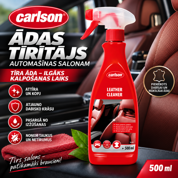 Carlson Leather Cleaner 500 ml – ādas tīrīšanas līdzeklis automašīnas salonam