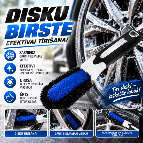 Disku tīrīšanas birste 28 cm