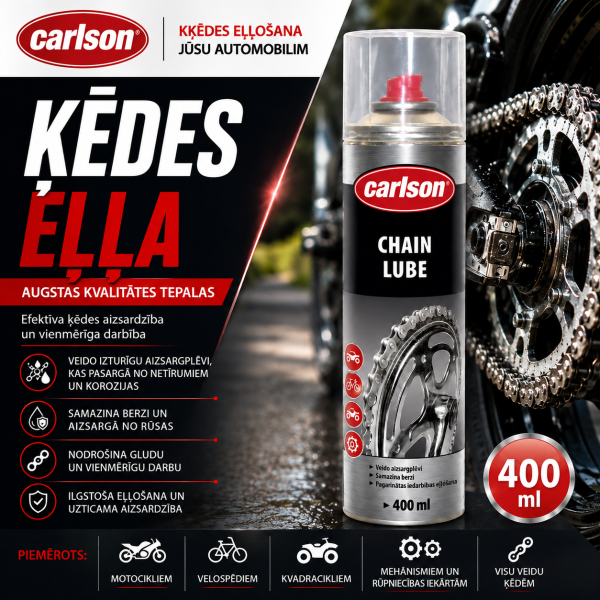 Ķēžu smērviela aerosols Chain Lube 400 ml CARLSON