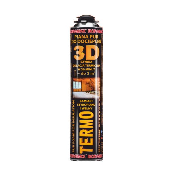 Siltināšanas poliuretāna putas TERMO 3D QUICK INSULATION 750 ml BORAMAX