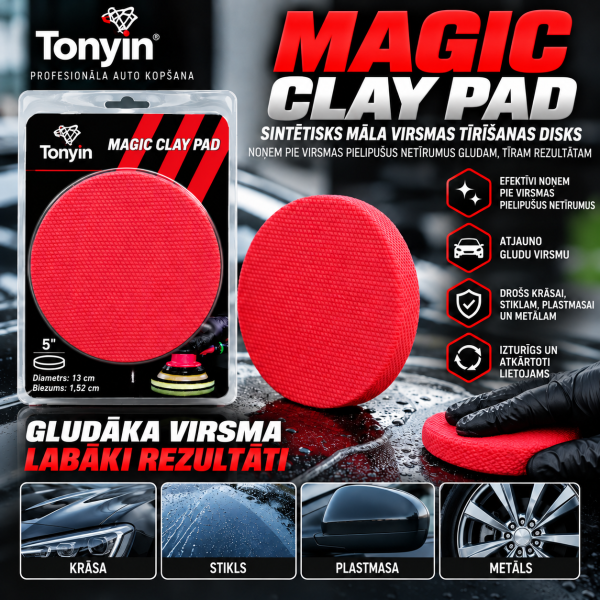 Disks automašīnas virsmas tīrīšanai Magic CLAY Pad Ø130 mm TONYIN