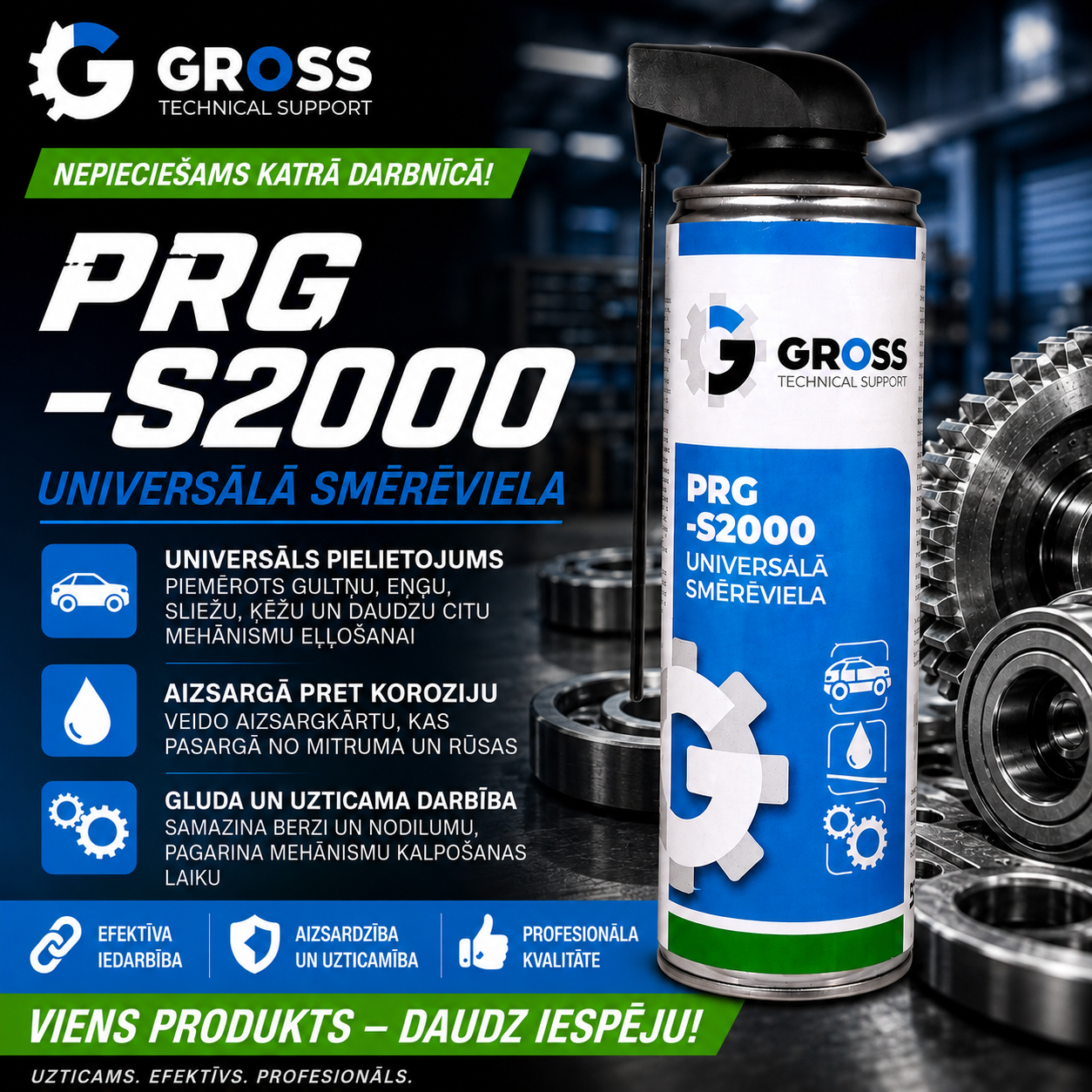 Universālā smērviela PRG-S2000 PROF 500 ml GROSS